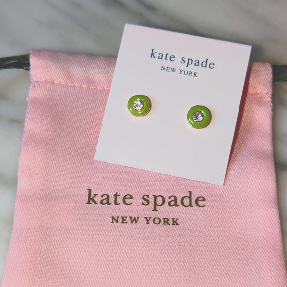 NWT Kate Spade Candy Drop studs in bright green 💚🍏💚🍭🍬 - Picture 7 of 14